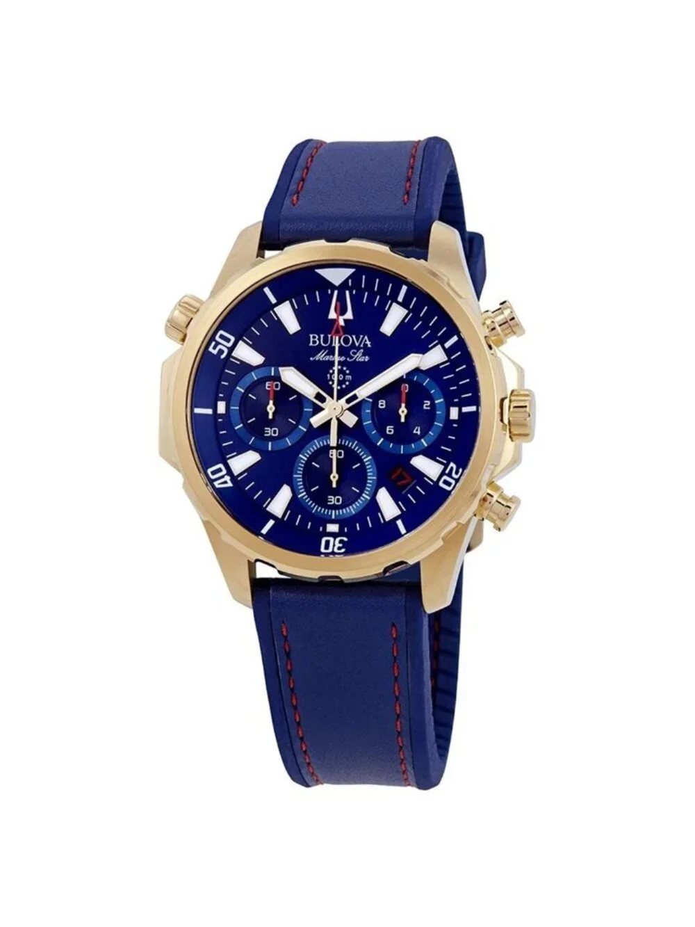 NWT Bulova Marine Star Chronograph Blue Dial Men's Watch